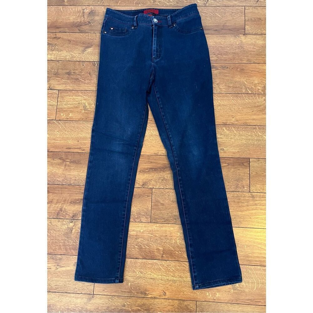 Love Premium Denim Women's Size 10 Dark Wash Straight Leg Jeans Heart Detail